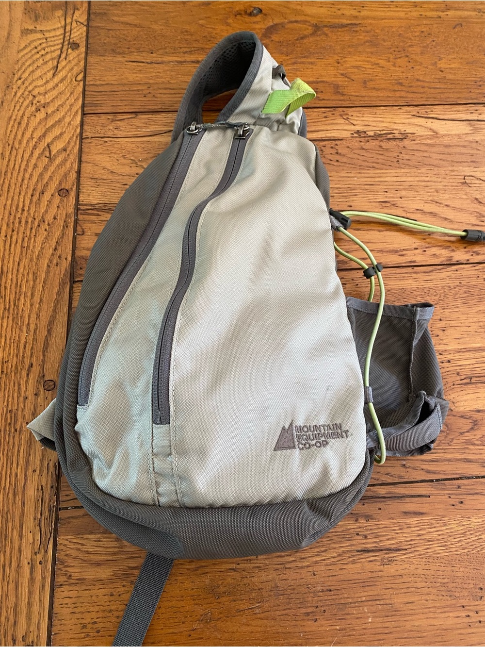 MEC Two-Tone Gray and Lime Green Sling Crossbody Bag
